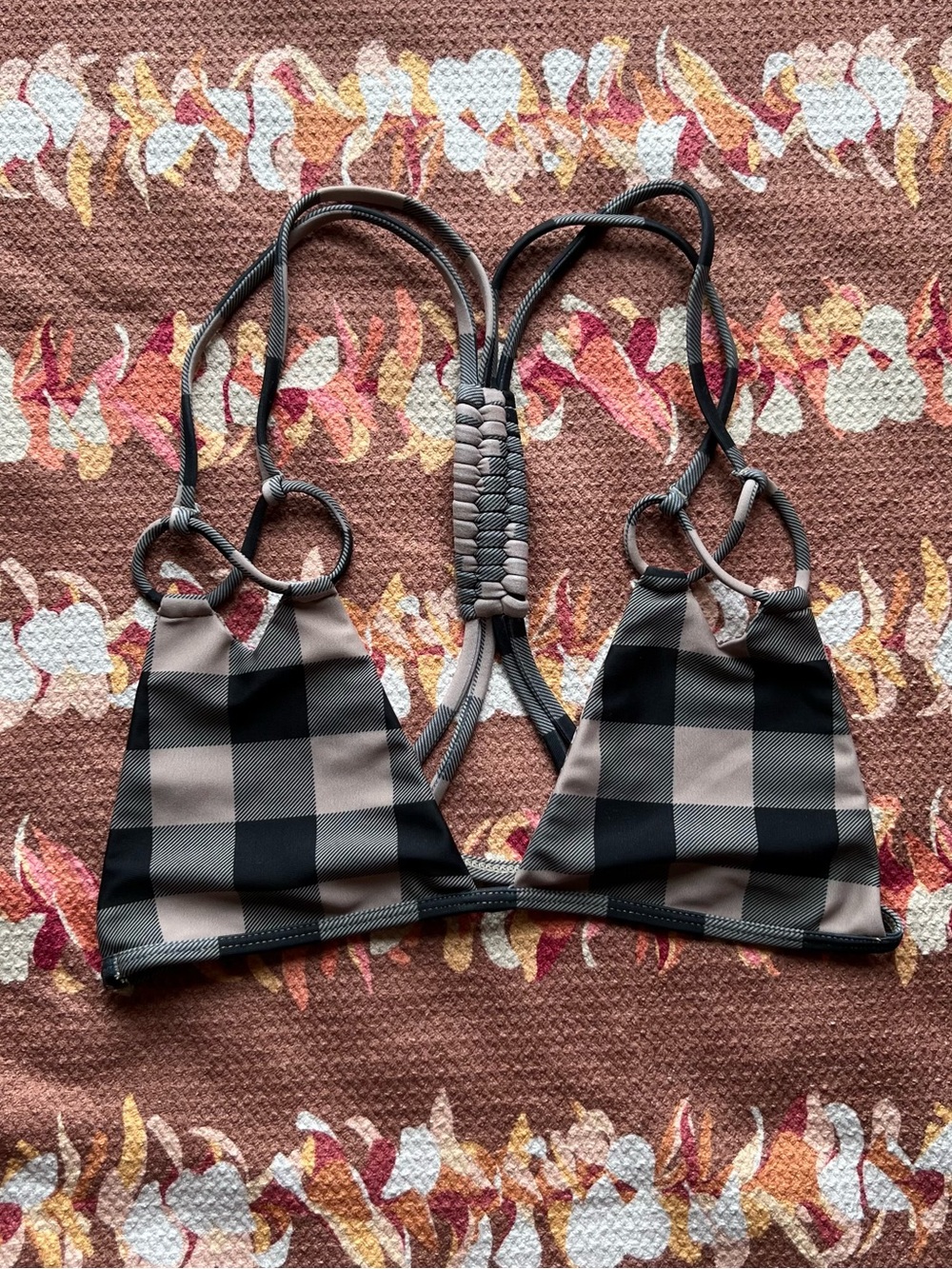 Acacia Check Bikini Top